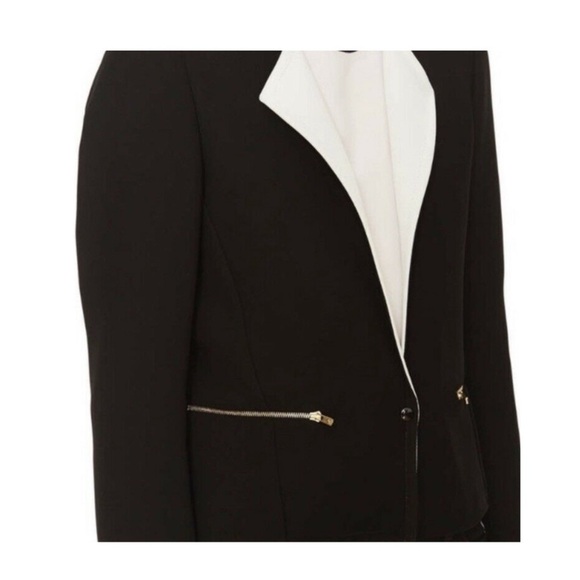 SANDRO Paris White Lapels Blazer Jackets in Black - Picture 9 of 10